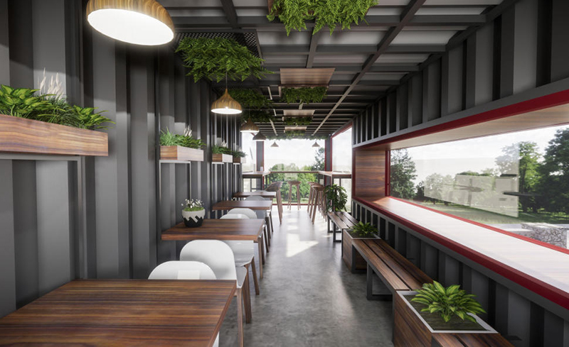 nhà hàng khung thép tiền chế