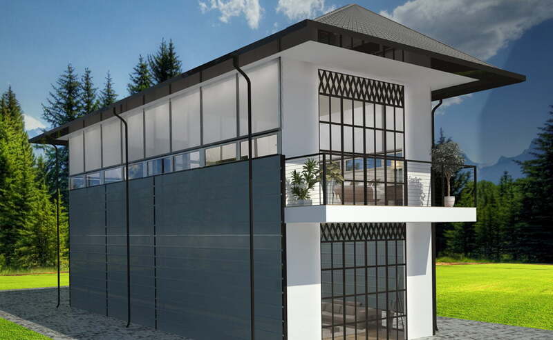 nhà vườn kính khung thép 